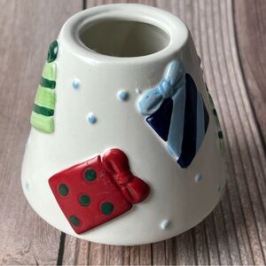 Yankee Candle White Ceramic shade  with Colorful Gift Designs